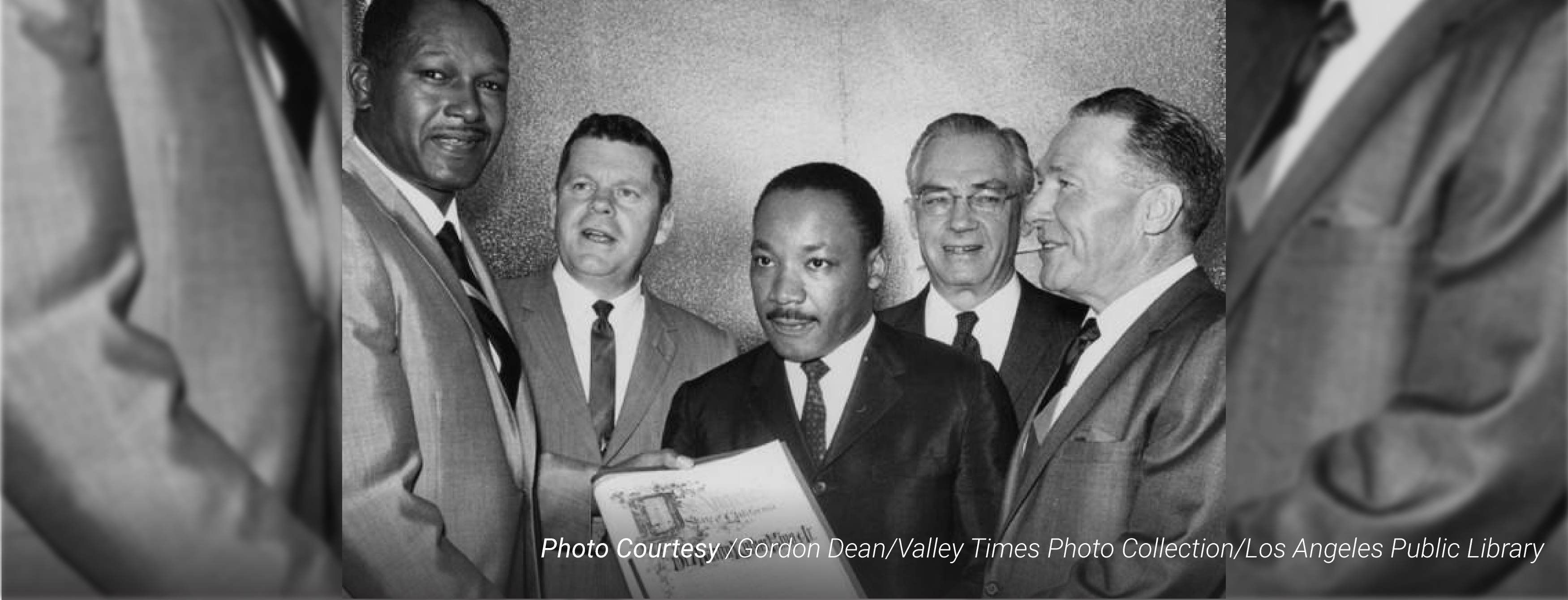 Martin Luther King is honored by the City of Los Angeles and the World Affairs Council at the Hollywood Palladium February 26, 1965.