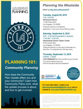 flyer-Planning 101: Community Planning (August - September 2018)